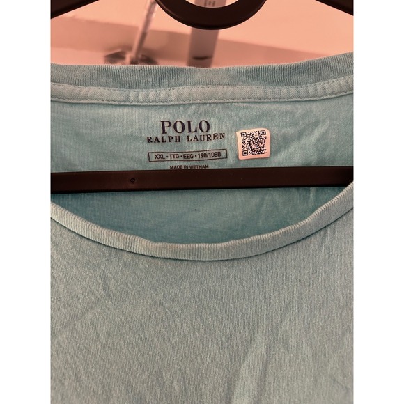 Polo Ralph Lauren Mens XXL Turquoise Blue Yellow Pony Logo Crewneck T-Shirt - Picture 5 of 8